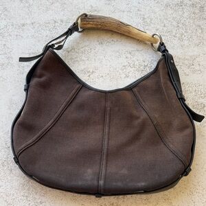 Yves Saint Laurent Mombasa Handbag, Chocolate with Horn Handle
